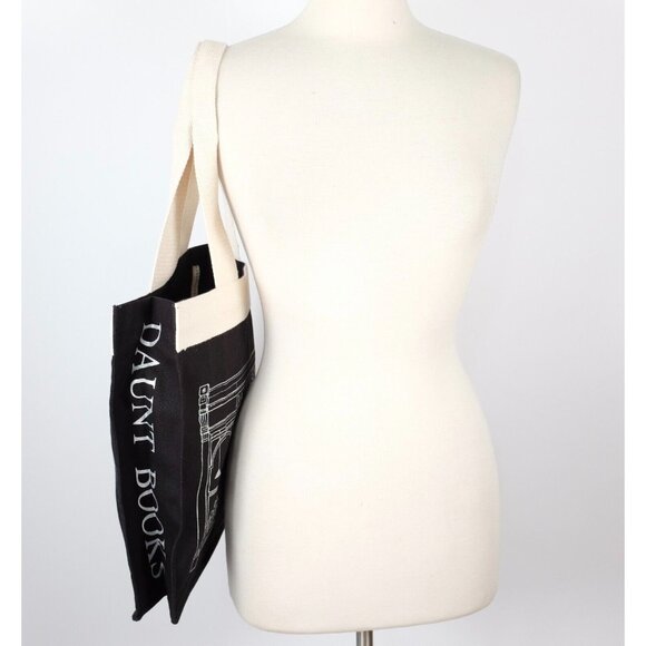 New Daunt Books London canvas tote bag black silver foil - Picture 4 of 6